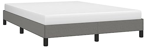 vidaXL Cadre de lit sans Matelas Gris foncé 140x190 cm Tissu