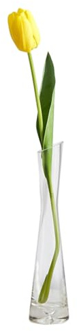 Ericotry Vaso in vetro soffiato da 20 cm realizzato a mano con bocciolo in vetro trasparente piccolo vaso da fiori singolo vaso per decorazione da tavolo per la casa centrotavola da pranzo matrimonio
