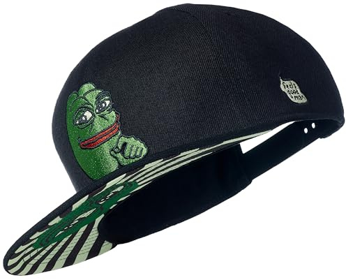 Cadency® Snapback - Cappellino Pepe Coin, nero, unisex, misura regolabile, Nero , Taglia unica