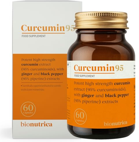 Curcumin 95 Capsules and Ginger & Black Pepper | Antioxidant & Anti-Inflammatory Properties | Supports Joints & Immune | Third-Party Tested | Vegan & Non-GMO- 60 Capsules
