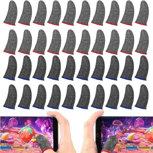 ZKGYUS 40 PCS Funda de Dedo para Juego Móvil, Funda Controller de Dedo de Pantalla Táctil Gaming, PUBG Mobile Game Finger Sleeve, Anti-Sudor Pantalla táctil de Dedo Manga Transpirable