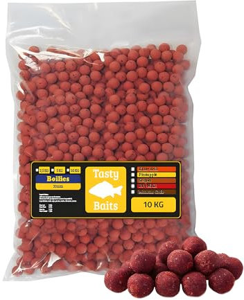 EUROCATCH Köstliche Köder Erdbeere Boilie 20mm - 10 Kg Beutel - Hochwertiger Karpfenköder - Unwiderstehlich für Karpfen - Geeignet für jedes Wasser - Ideal für Lange und Kurze Sitzungen!