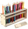 MXTIMWAN Porte-Pinceaux en Bois,67 Trous Porte-Peinture en Bois,Organisateur de pinceaux Aquarelle de Bureau,Porte Pinceaux Maquillage en Bois,Support en Bois pour pinceaux,Porte Pinceaux en Bois