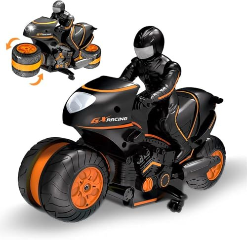OBEST 2.4G RC Motorcycle, 360°Rotating Sided Flips Off-Road Drift Gift