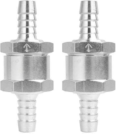2er Set Kraftstoff Rückschlagventil 8mm aus Aluminium, Langlebiges Ventil für Auto Vergaser, Geeignet für Benzin, Diesel, Pflanzenöl und Wasser, Korrosionsbeständig,Hohe Temperaturbeständigkeit