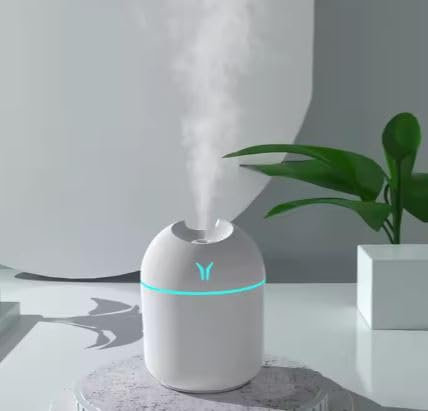 Humidificador portátil con luz LED y Alimentación USB. Difusor de Aromas para el hogar. Aromatizador. (blanco)