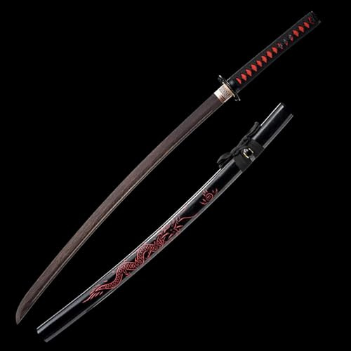 Katana in Palissandro Naturale, Spada da Samurai in Legno Fatta A Mano con Fodero, Bokken per Esposizione, Collezione Cosplay E Allenamento Kendo