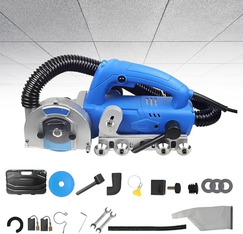 Naturalpowev Herramienta limpiadora de Juntas eléctrica, Herramienta para ranurar, Limpiador de Juntas de Azulejos sin Polvo de 1200W, para Cocina, baño, Dormitorio