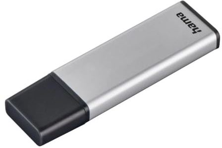 Hama 32 GB USB-minne USB 3.0 datasticka (70 MB/s dataöverföring, USB-minne med ögla för fastsättning i nyckelringen, minneskinne, minneskort med lock, lämplig för Windows/MacBook) silver