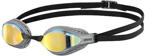 arena Airspeed Mirror Anti Beschlag Unisex Wettkampf Schwimmbrille für Erwachsene, Schwimmbrille mit Breiten Gläsern, UV-Schutz, 3 Austauschbaren Nasenstegen, Air-Seals Dichtungen