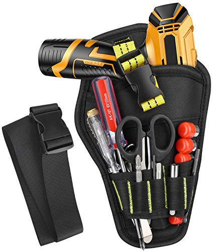 Cartuchera para Taladro Cinturón Herramientas con Cinturón Ajustable Organizador Herramientas Taladro Funda para Electricistas, Carpinteros