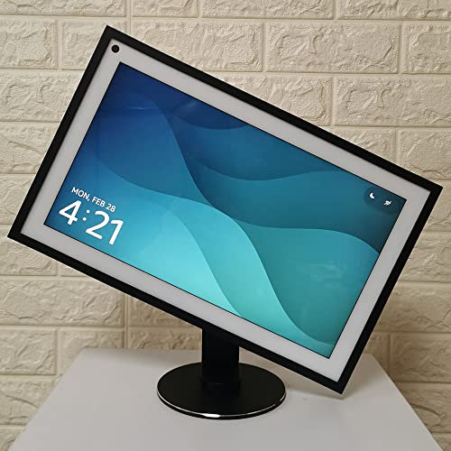 Amazon Echo Show 15 Ständer schwenkbar und neigbar, nur für Echo Show 15 drei drehbare Schäfte. Die Basis ist aus Aluminium, was das Produkt schöner und längere Lebensdauer macht, Schwarz 025-01