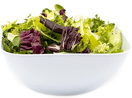 CABLEPELADO - Cuenco de plastico cuadrado para comida - bol - recipiente - plato - ensaladera - vasija - Libre BPA - lavavajillas - 1.8 Litros - color blanco