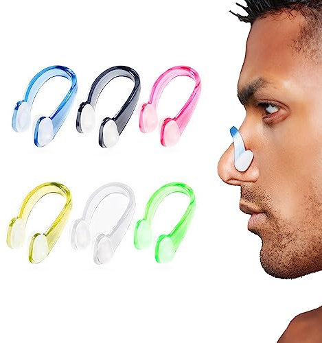 TTXSWJX 6 Stück wasserdichte Silikon-Nasenklammern für Erwachsene und Kinder, geeignet für Anfänger und professionelle Schwimmer, Unisex