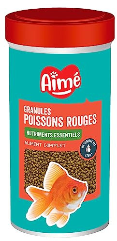 Aimé | Granulat für Goldfische | Goldfischfutter | Alleinfutter auf Basis essentieller Nährstoffe | Getreide, Fisch und Fischnebenerzeugnisse | 50 g