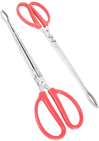Healifty Pinze Per Rifiuti in Acciaio Inossidabile 37 Cm Set 2 Pezzi Strumenti Pratici Per Raccogliere Spazzatura Sporcare Mani Design Ergonomico e Resistente Per Uso Domestico e All'aperto