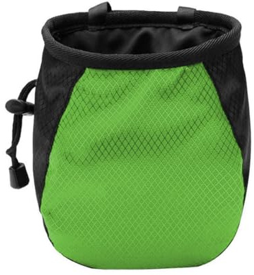 FUZVOL Borsa per gesso da arrampicata in magnesio verde con tasca regolabile e coulisse. Può essere appesa alla vita utilizzata per arrampicata su roccia e bouldering.