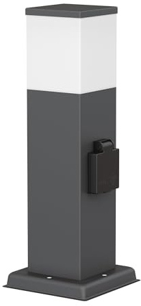 ledscom.de POLLY gångbelysning/pollarlampa för utomhusbruk, IP44, 35 cm, antracit, 1x G9 max. 10W, uttag