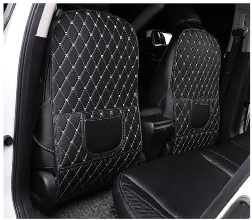 MNBHJGR 2 Stück Auto Rückenlehnenschutz für Kia Sportage 2015-2020 2021 2022 2023 2024, Autositz Kickschutz mit Taschen, Rücksitz Organizer aus Wasserdichtem Leder,A