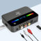 Kabelloser NFC Bluetooth Audio Adapter, Bluetooth 5.3 Empfänger/Sender 2-in-1mit LED Digitalanzeige/RGB Lichteffekt, Digital Analog Konverter mit 3.5mm AUX/RCA Kabel für TV/Stereoanlage/PC/Kopfhörer