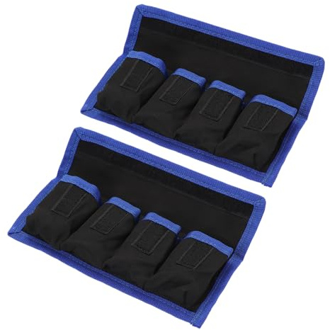 PATIKIL Kamera Akku Taschen, 4 Taschen Nylon DSLR Akku Tasche Halter Aufbewahrungstasche für AAA Akku und LP-E6 LP-E8 NP-FW50 EN-EL14 EN-EL15 Akku (Blau)