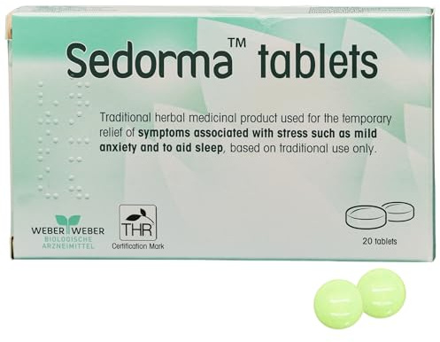 Natural Calming Tablets for Adults - 5-in-1 Herbal Stress & Anxiety Relief with Lavender, Valerian Root & Passion Flower | Gentle Support Supplement for Rest & Relaxation | Sedorma (20)