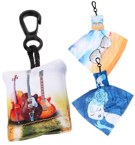 DEARMAMY 3pcs Keychain Glasses Cloth Mobile Phone Screen Cleaning Tools Cleaner Wipes Cleaning Supply for Eye Glasses Cleaner Tool Screen Wipes for Electronics