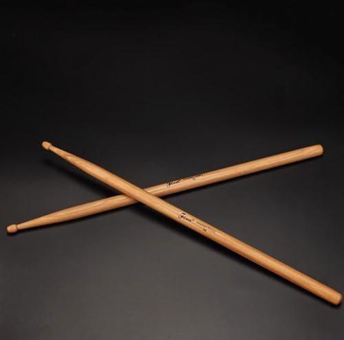 Schlagzeugstöcke 1 Paar Hickory 5A/7A Holz mit Holzspitze for Schüler und Kinder, for Kinder und Erwachsene, Musikinstrumentenzubehör(Log Color,7A)