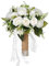 KiBcsLic Ramo de Novia con Rosas Artificiales para Centro de Mesa de Y Arreglos Florales para Celebraciones, Luz Blanca, Individual