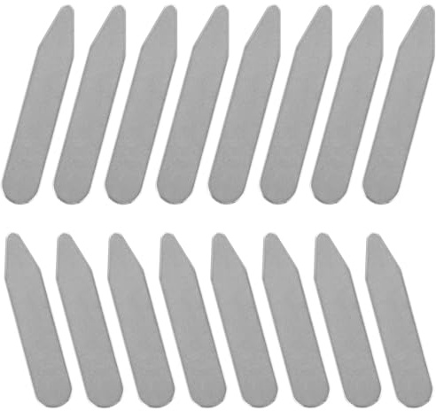 MOBUTOFU 16 pcs Shirt Collar Stays for Men Stainless Steel Collar Stiffeners for Dress Shirts Keep in Place for Work Interviews Meetings and Formal Events