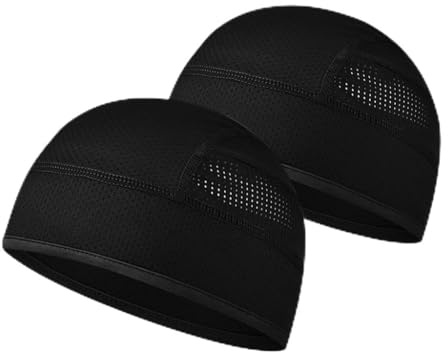 dravix Cooling Skull Cap Helmet Liner 2 Pcs, Breathable Cycling Caps Under Helmet for Men Women, Sweat Running Hat Beanie for Outdoor Sports and Motorcycle