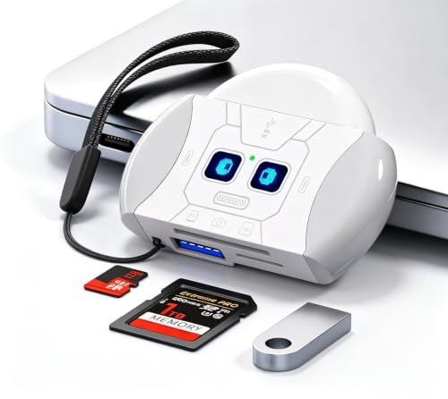 SD Card Reader for iPhone iPad, 6-in-1 Digital Camera to Phone Adapter | USB C & iPhone & USB-A Memory SD Card Adapter with SD/MicroSD/USB OTG /Type-C Charging Slots, High-Speed Plug & Play