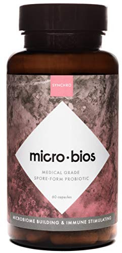 Synchro Micro•Bios - Medical-Grade Spore-Form Probiotic - Bacillus Subtilus (HU58), Coagulans and Clausii - Powerful Immune Health + GI Support - 60 Capsules
