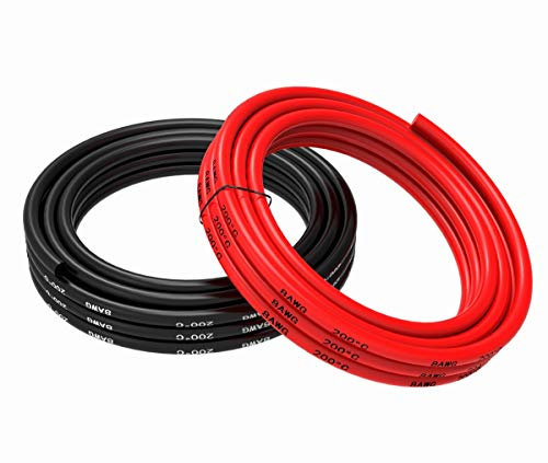 TUOFENG 8.37mm² Electrical Wire 8 AWG Silicone Wire 10 Meter [5 m Black and 5 m Red] Flexible Hook Up Wire Cable of Tinned Copper Wire High Temperature Resistance