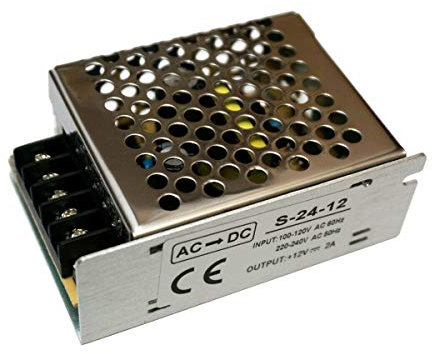 LEDSone Alimentatore DC 12V 2A Convertitore AC-DC a commutazione regolata universale Adattatore driver trasformatore AC100V/240V