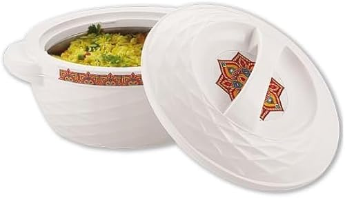 Rishabh Insulated Casserole HotPot Thermal Serving Bowl Keeps Food Hot or Cold for Long Hours, Outer Body of Plastic Inside Body of Stainless Steel (5000 ml)