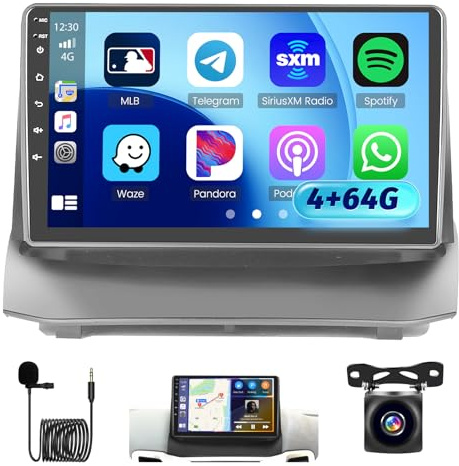 4G 64G 8Core Bilradio för Ford Fiesta MK6 2009-2016 Android13 Carplay Trådlös Android Auto Skärm 9'' Radio med GPS Bluetooth Navigering WIFI RDS DSP 3 Delad Skärm Bakre Kamera