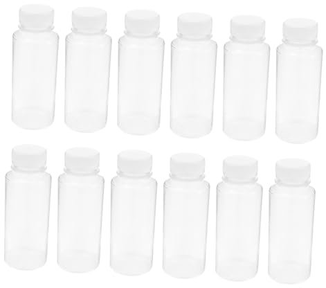 Zerodeko Bottiglie Per Bevande Da 250 Ml in Plastica Trasparente Resistenti Al Calore, Bottiglie D'acqua Vuote Fondo Piatto Per Conservazione Latte e Succhi, Set Da 12 Pezzi Per Uso Quotidiano