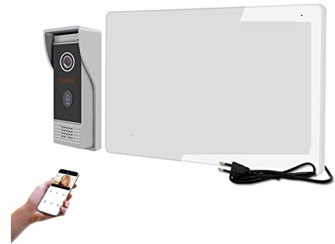 Trådlös videodörrklocka, Tuya 1080P Smart Video Dörrtelefon Video Intercom System Lägenhet Villa AHD FHD 1080P Videodörrklocka Full Touch Screen Säkerhet(P203M721W86-1080P)