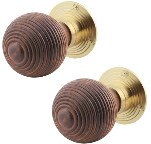 EAI Rosewood Door Knobs | 1 Pair of Mortice Knobs (55mm) for Internal Doors