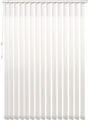 PANDAHOME Estor Vertical Oslo 100 % poliéster, Lamas pivotantes para Regular la luz, fácil instalación con Kit y Barra Ajustable. Ideal para Ventanas Grandes. Blanco o Gris, hasta 250x260 cm.