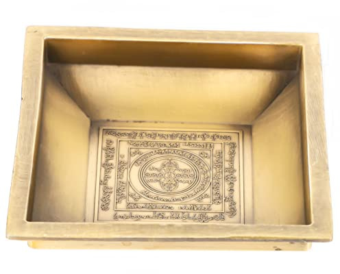 GLEAVI Plato De Ofrenda Cuadrado De Cobre Patrón Tallado, Quemador De Ofrendas Budista Resistente, Bandeja Ritual para Templo, Uso Personal y Ceremonia