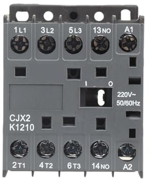 LDXMJZOT CJX2-K Mini-AC-Schütz, Din-Schiene, 3 P, 3 Hauptschalter, 1 Schließer/3 Hauptschalter, 1 Öffner, Spulenspannung 220 V, 50/60 Hz, 6 A, 9 A, 12 A(1201)