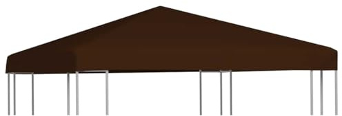 Nqyjm Toit de pavillon 310 g/m² 3 x 3 m - Marron - Cadre non inclus - Pour jardin, terrasse, extérieur