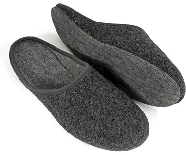 Pantoffelmann Pantofole in Feltro Grigio Scuro Taglia 42 Unisex Calde e Traspiranti