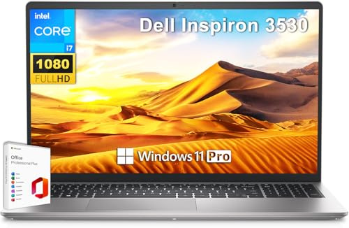 Dell Inspiron 15 3530 Business Laptop, Microsoft Office Lifetime License & Windows 11 Pro, 15.6 FHD 120Hz Display, Intel i7-1355U, 64 GB RAM, 1 TB SSD, 1080P Webcam, Backlit Keyboard, Anti-Glare