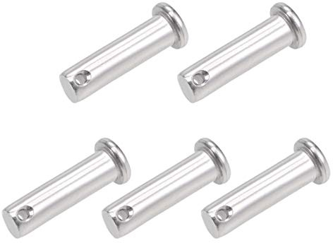 sourcing map Single Hole Clevis Pins - 10mm X 35mm Flat Head 304 Stainless Steel Link Hinge Pin 5Pcs