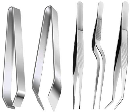 ZITFRI 5 Pinze Cucina Set in Acciaio Inox Pinza Pesce Spine Pinzetta da Cucina Professionali Pinza Lische per Alimentari Utensili Cucina per Cuochi 5 Dimensioni