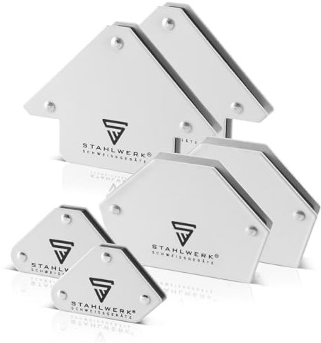 STAHLWERK 6 × Magnet-Schweißwinkel Magnetwinkel Schweißmagnet 30° x 45° x 60° x 75° x 90° x 135°, 2 x 4 kg / 9 lbs + 4 x 11,3 kg / 25 lbs