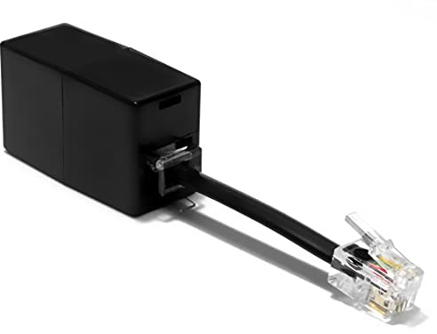 AmzDeals - Adattatore da RJ11 a RJ9, femmina RJ11 (6P4C) da jack a maschio RJ9 (4P4C)